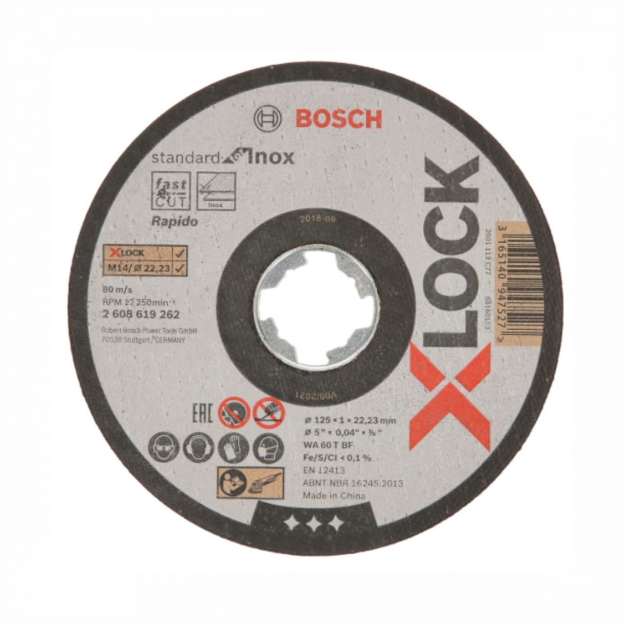 Круг отрезной по металлу BOSCH ST.INOX X-LOCK 125х1,0х22